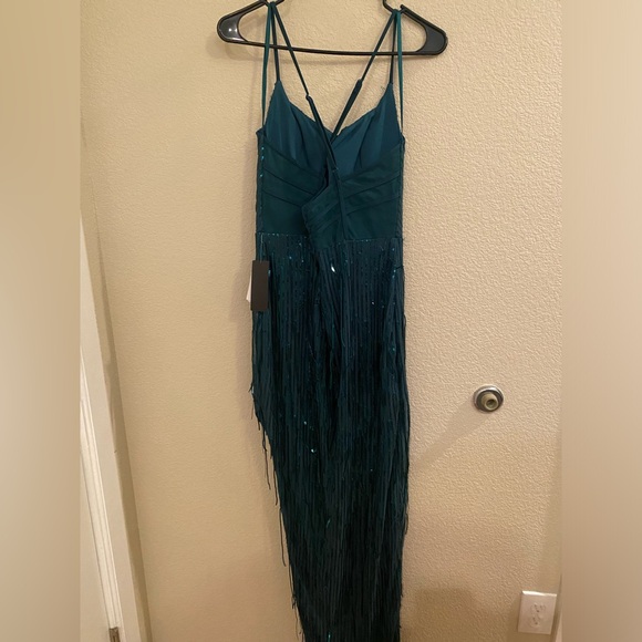 NWT City Vibes Green Fringe Dress - Picture 4 of 7